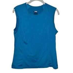 Aqua Blue Workout Tank Top Athletic Shirt Women’s Size Large Fitness Casual!